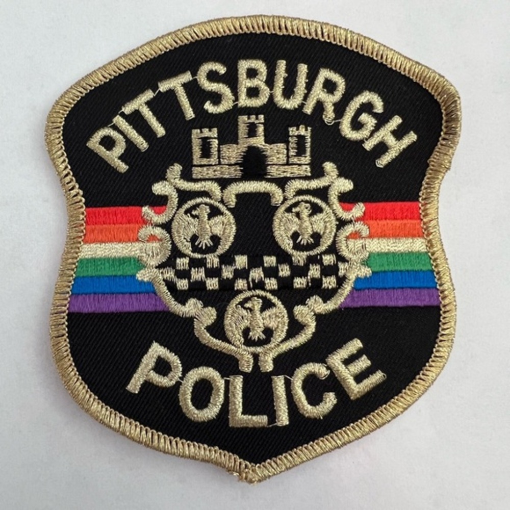 Pittsburgh Police Pride Patch with Gold and Rainbow Stripes